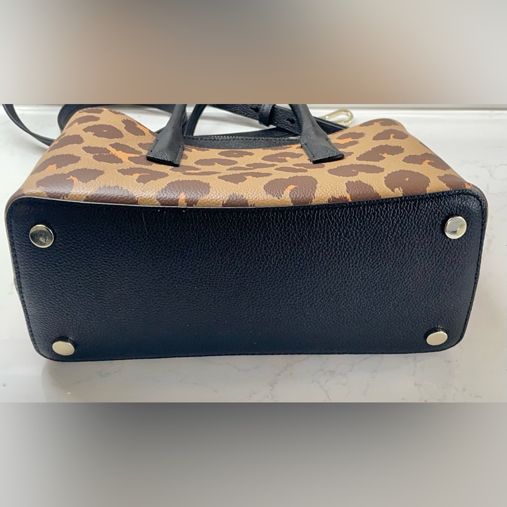 NEW! Kate Spade Margaux Leopard Print Satchel Handbag Crossbody Tote Bag Purse - Picture 10 of 12